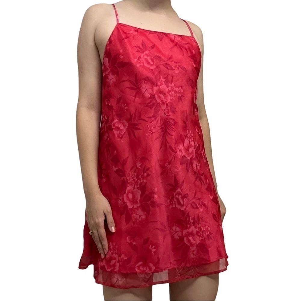 Lord & Taylor Dress Slip Mini Pink Floral Dainty Barbie Spaghetti Strap Small